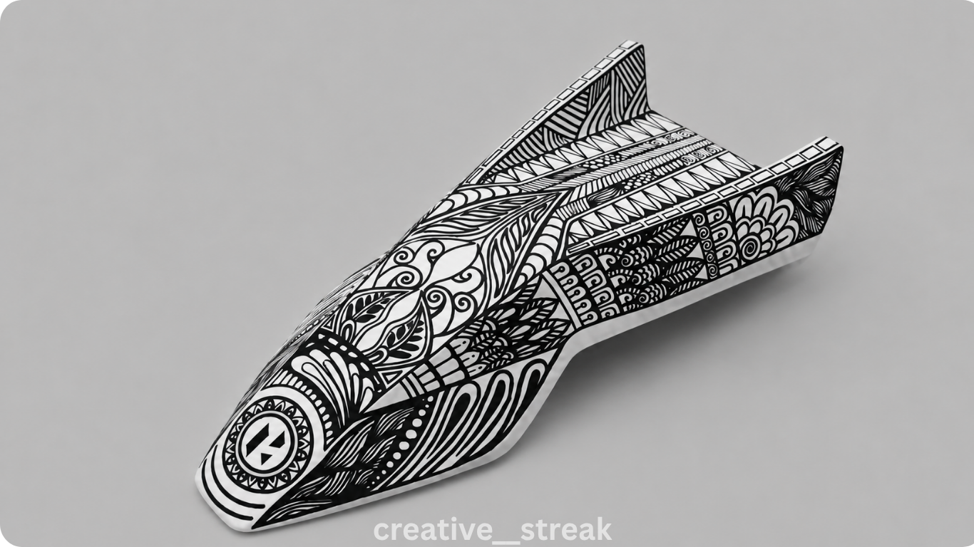 Custom hand-painted motorcycle front mudguard