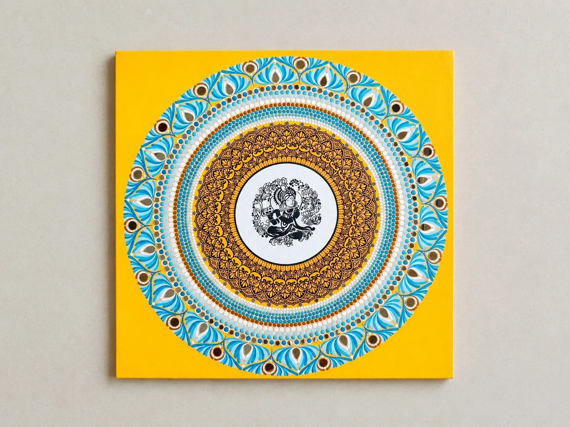 High-resolution framed mandala artwork